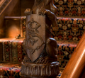 Lion newel post.