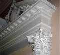 Corinthian capital at Fulham Palace Entablature Cartouch colour color Agrell woodcarving