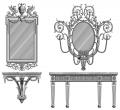 Neoclassical mirrors, brackets and console table 