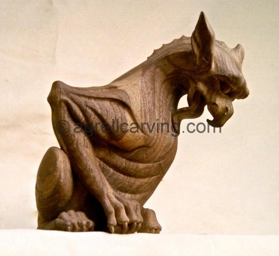 Carved gargoyle.     