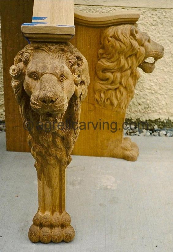 Lion chair detail.