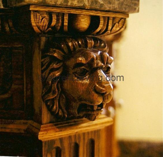 Lion cabinet detail.