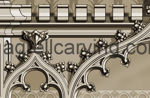 Gothic fireplace overmantel