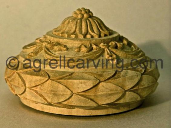 Finial laurel and drapery swags by Agrell woodcarving