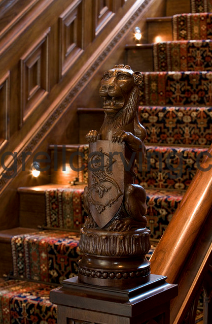  Gothic lion newel 