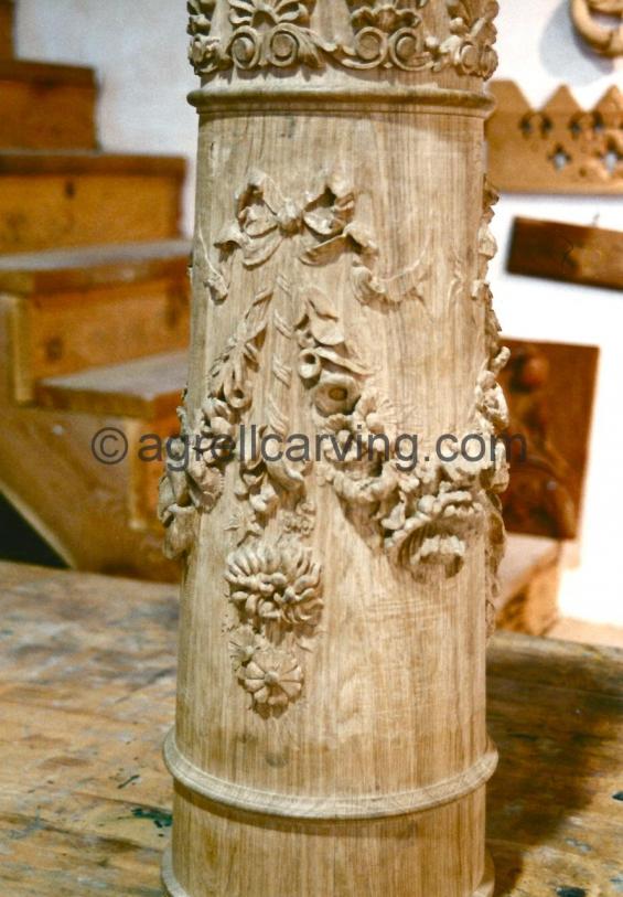 Newel posts with roses