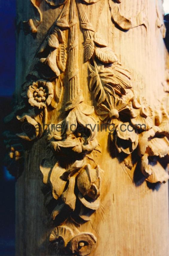 Newel posts with roses