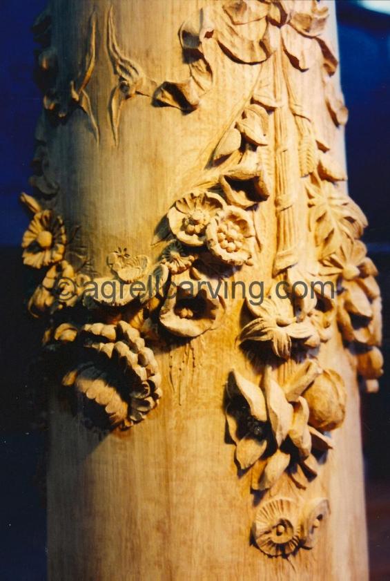 Newel posts with roses