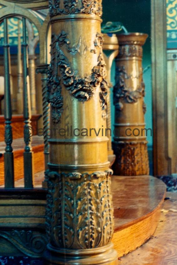 Newel posts with roses