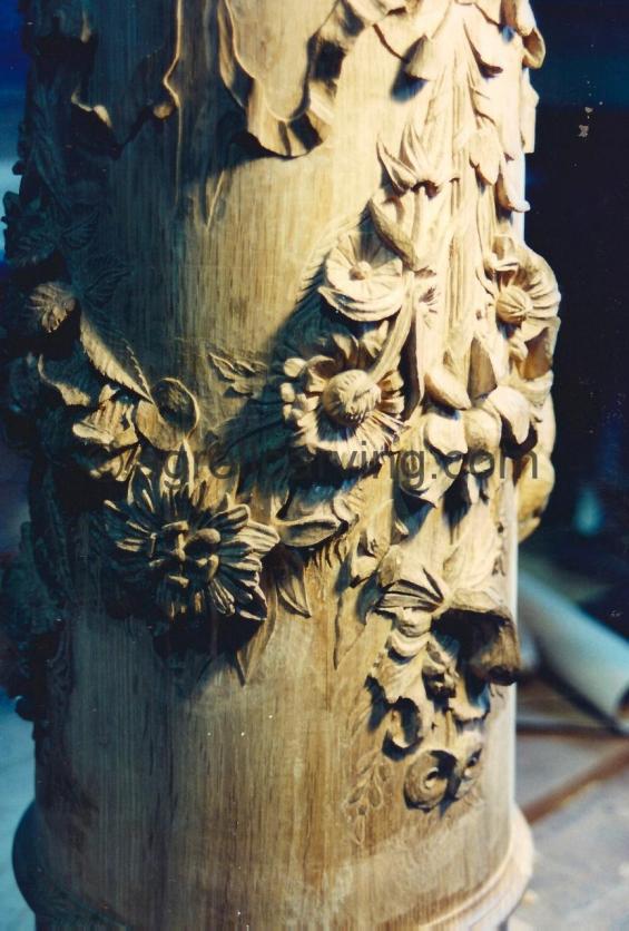 Newel posts with roses