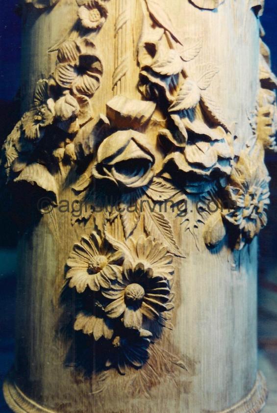 Newel posts with roses