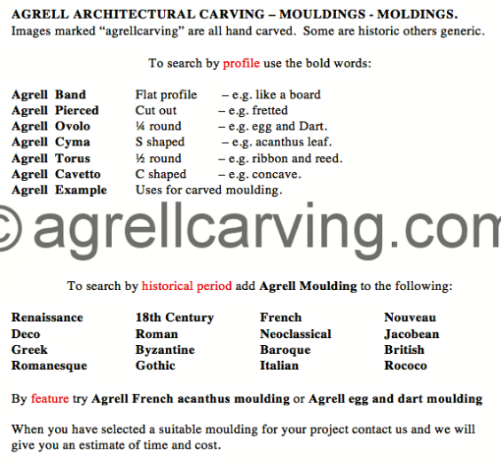 Agrell mouldings search