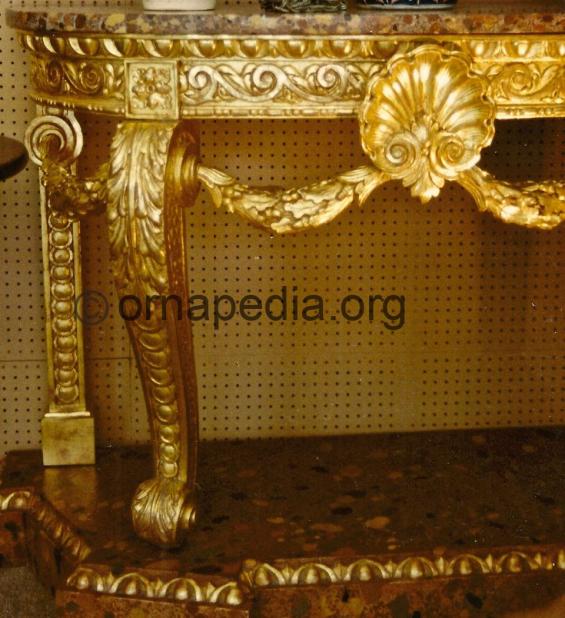 18th Century gilt console table.