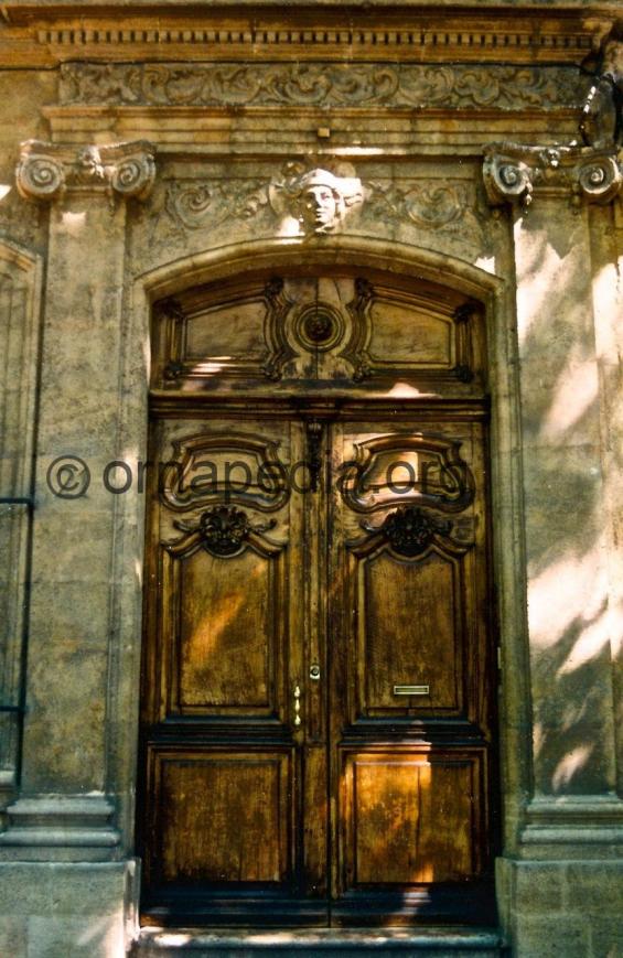 Ionic stone pilasters