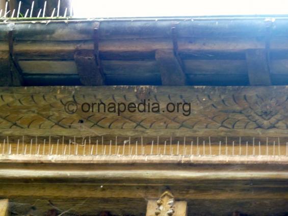 Carved oak beams