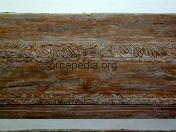 Carved oak beams