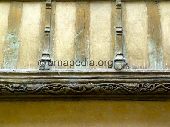 Carved oak beams