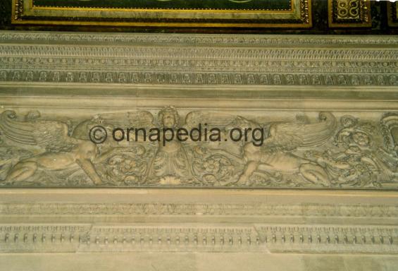 Marble entablature