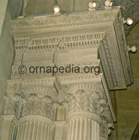 Marble entablature 